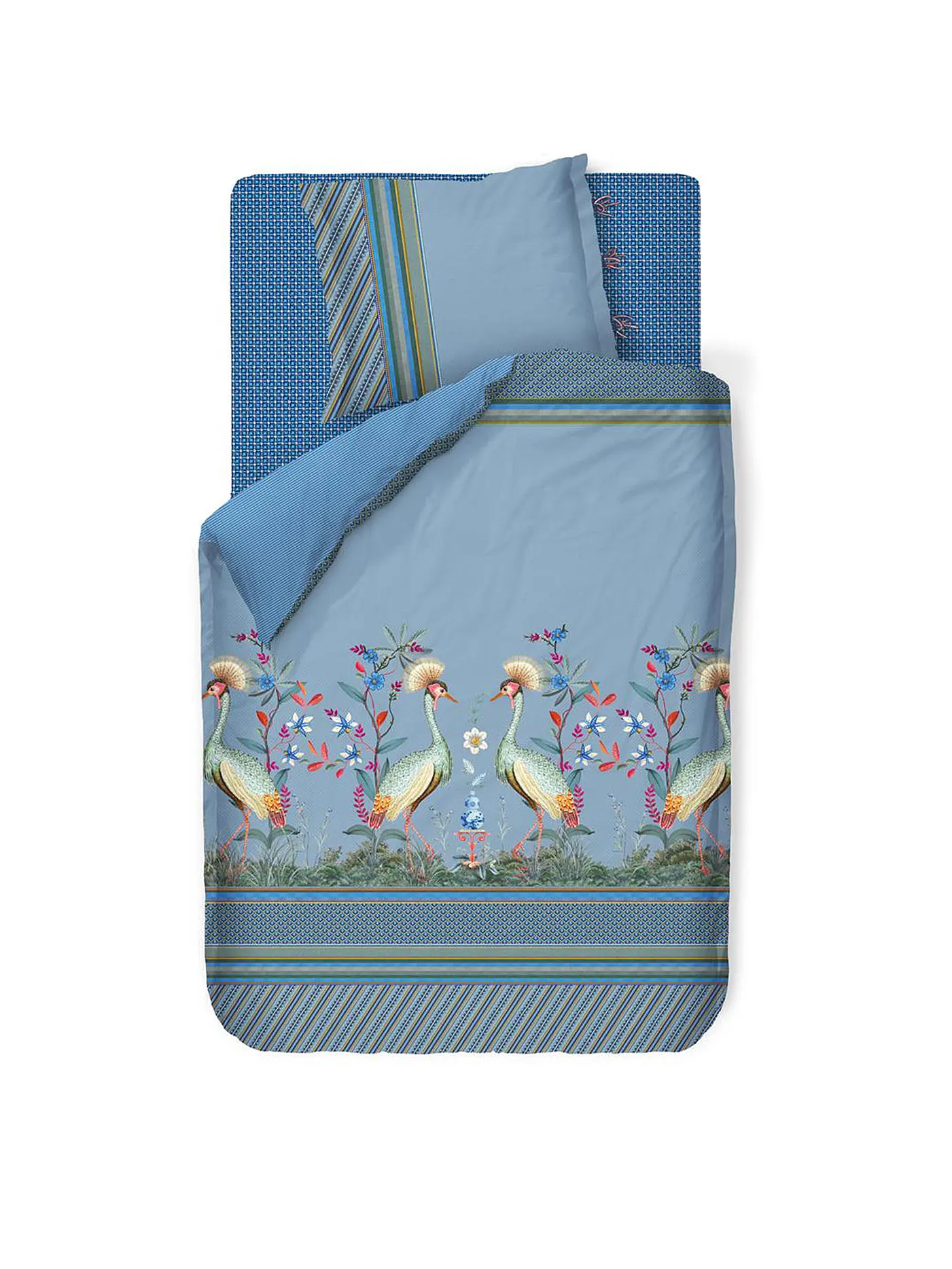 PIP STUDIO | Perkal Bettwäsche Flirting Birds 70x90cm / 140x200cm Blue | 